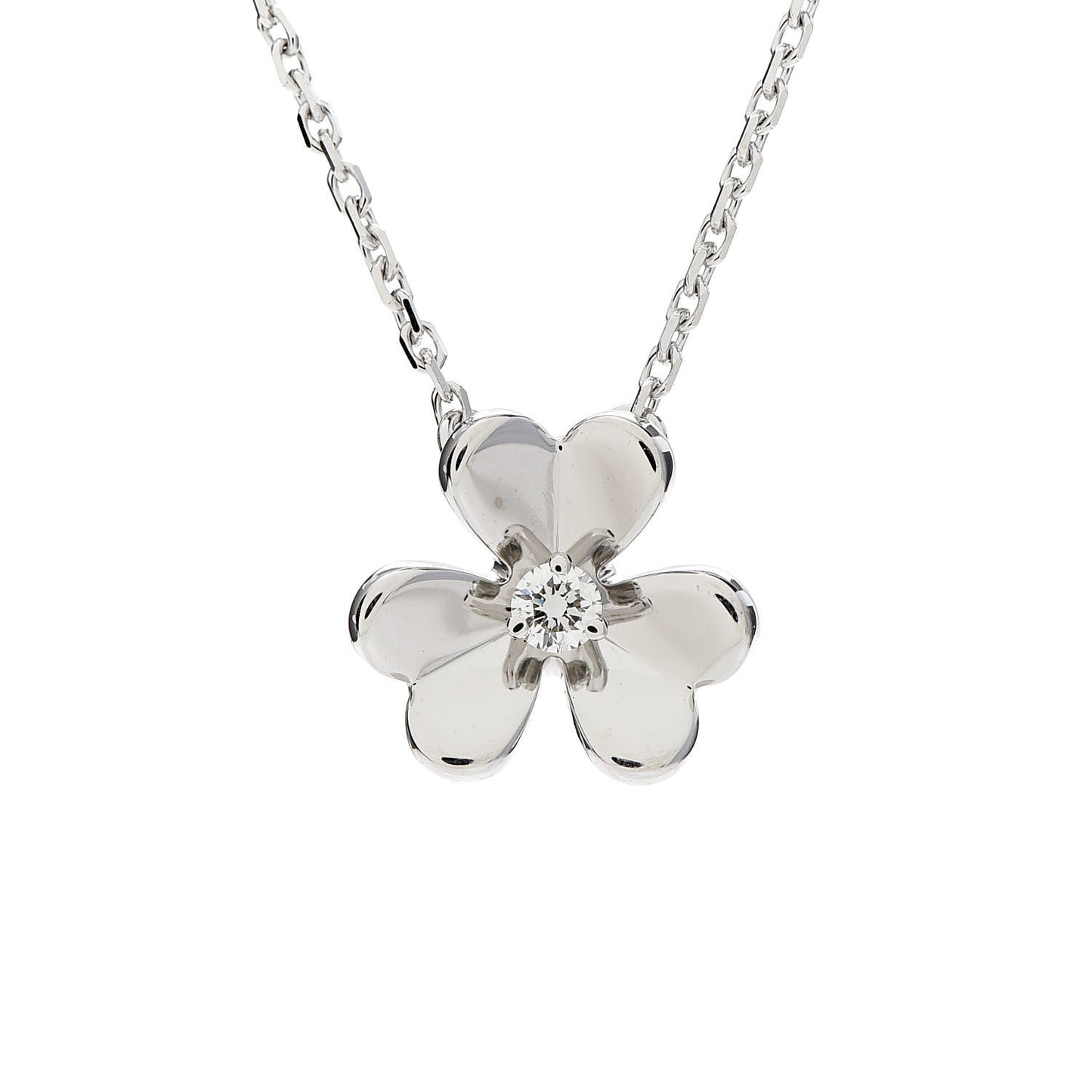 18K White Gold Diamond Mini Frivole Pendant Necklace