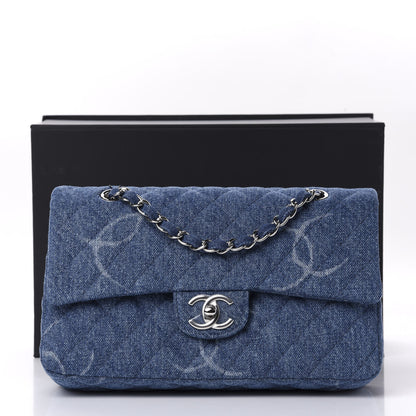 Chanel Denim Quilted CC Print Medium Single Flap Blue 12 of 12