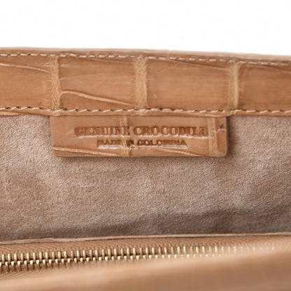 Nancy Gonzalez Crocodile Flap Clutch Beige 7 of 7
