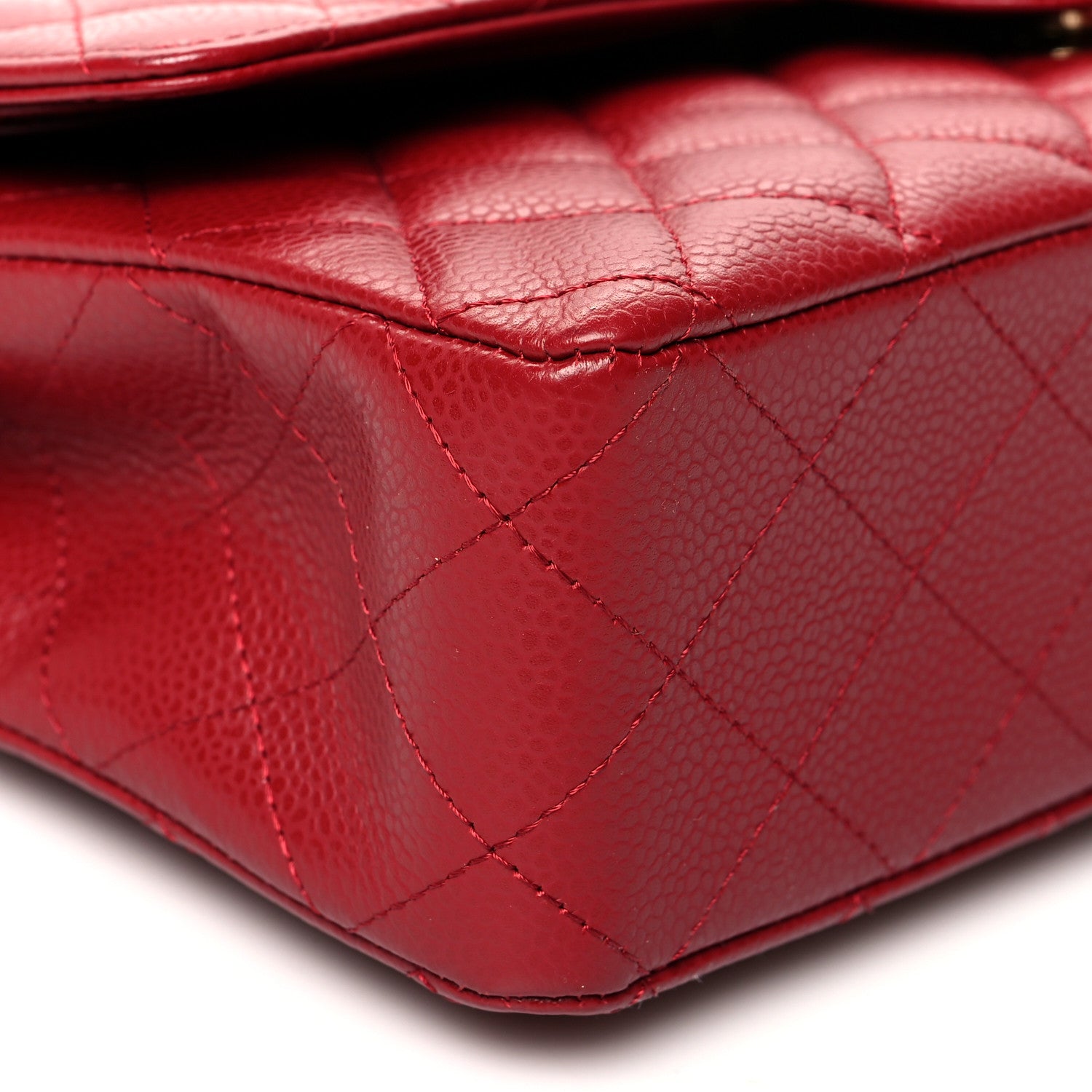 Chanel Caviar Quilted Medium Double Flap Dark Red 8 of 9