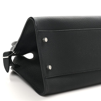 The Row Matte Grained Calfskin Margaux Shoulder 12 Black 8 of 9