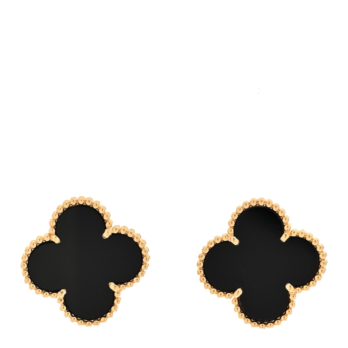 18K Yellow Gold Black Onyx Magic Alhambra Earrings
