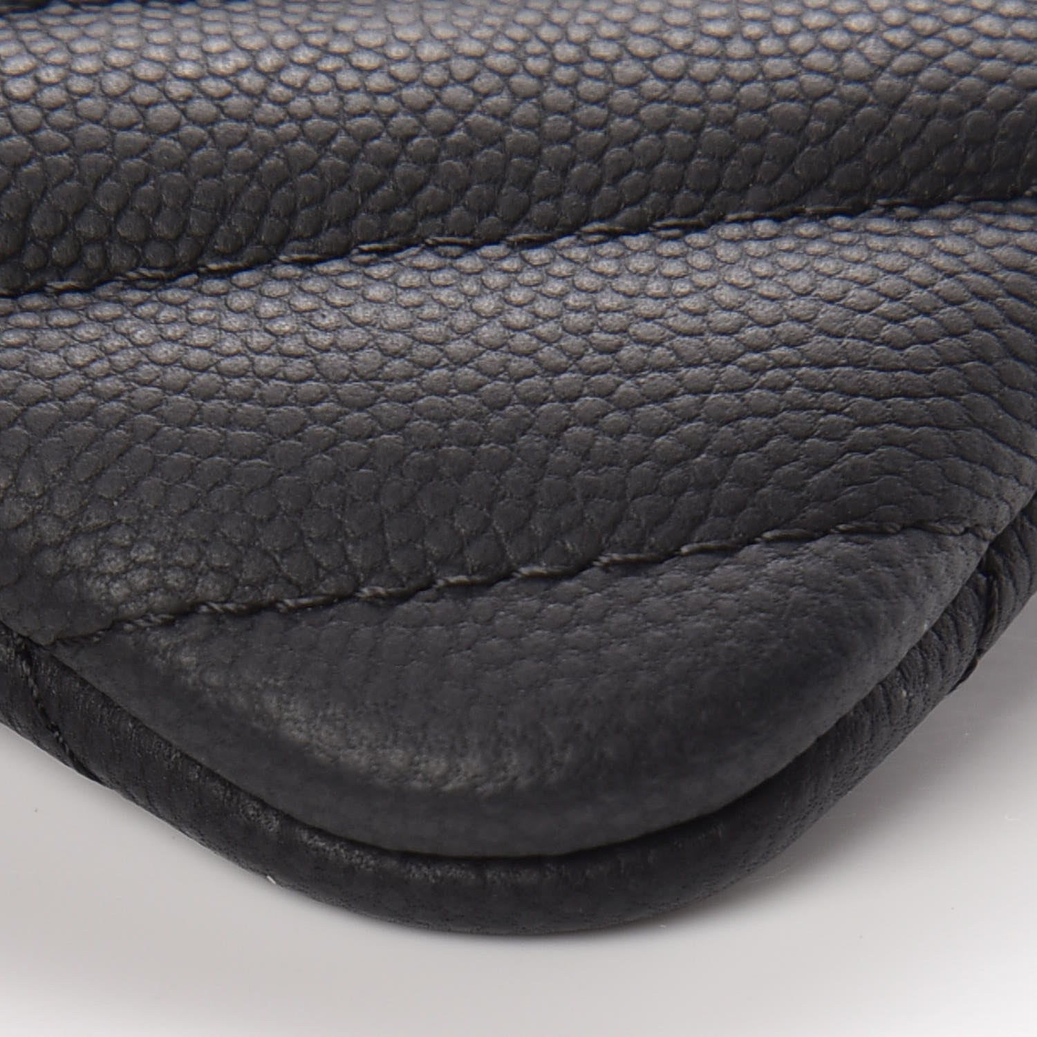 Chanel Caviar Chevron Quilted Small Cosmetic Case Black 6 of 10