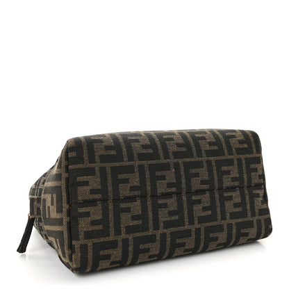 Fendi Fabric Jacquard FF 1974 Medium Trapezoid Beauty Pouch Tobacco Moro Black 4 of 7