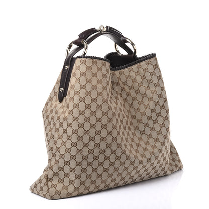 Gucci Monogram Large Horsebit Chain Hobo Dark Brown 2 of 10