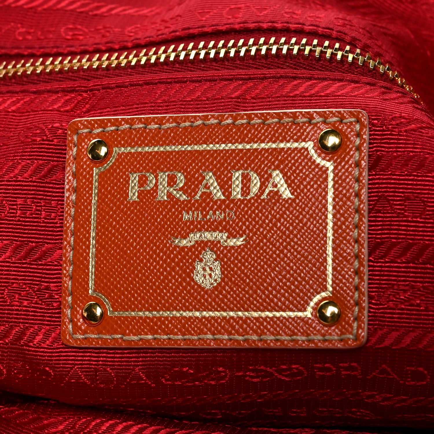 Prada Tessuto Nylon Saffiano Tote Papaya 13 of 14