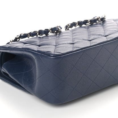 Chanel Caviar Quilted Jumbo Double Flap Navy Blue 6 of 12