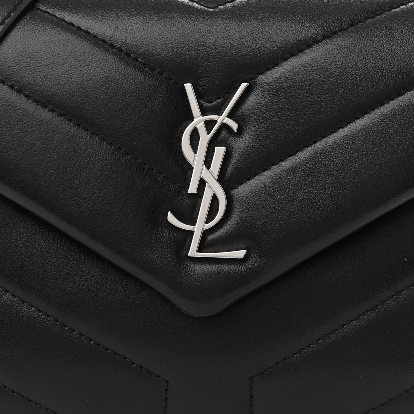 Calfskin Y Quilted Monogram Toy Loulou Crossbody Bag Black