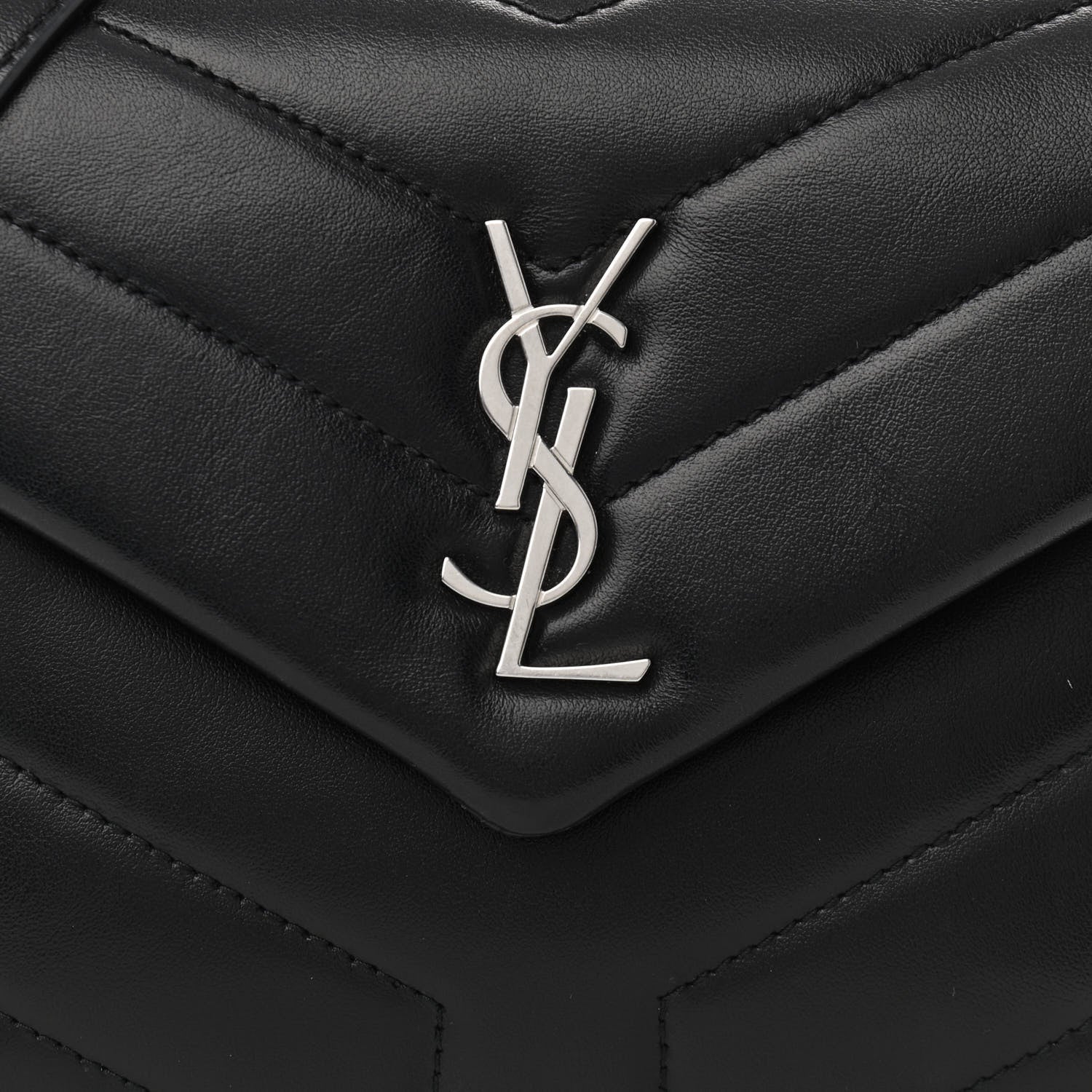Saint Laurent Calfskin Y Quilted Monogram Toy Loulou Crossbody Bag Black 9 of 12