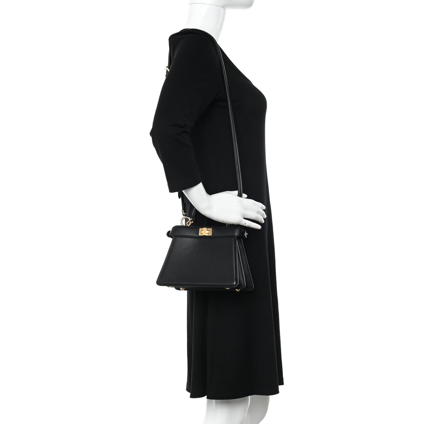 Shiny Nappa Petite Peekaboo I SEE U Satchel Black
