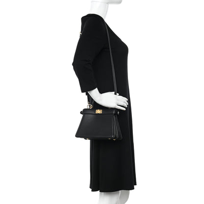 Fendi Shiny Nappa Petite Peekaboo I SEE U Satchel Black 2 of 10