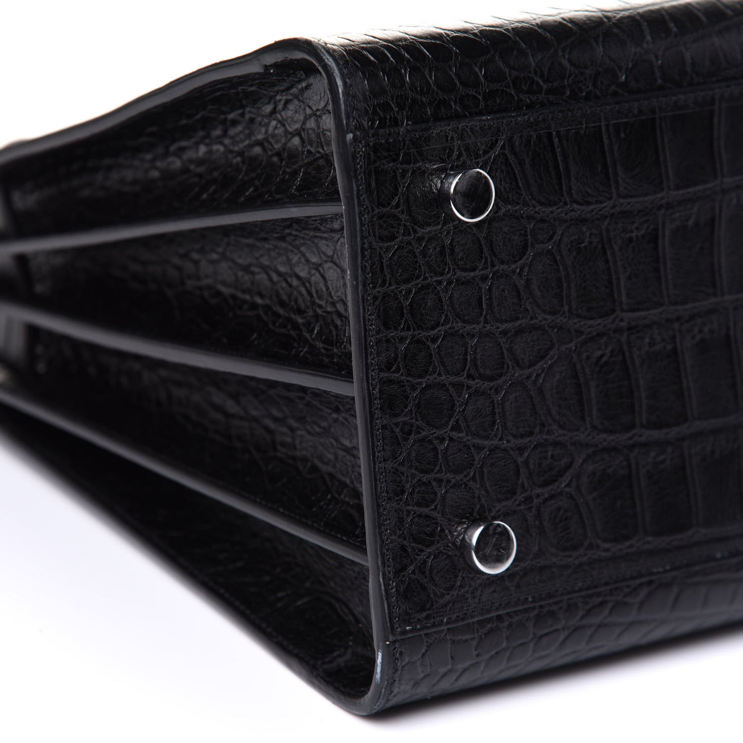 Calfskin Crocodile Embossed Small Sac de Jour Black