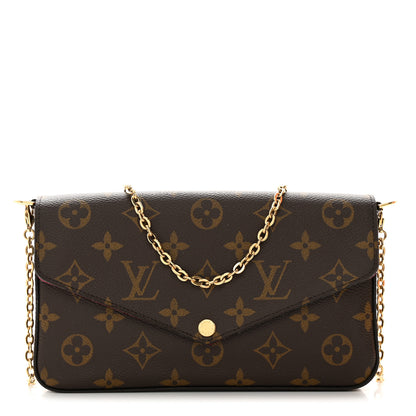 Louis Vuitton Monogram Pochette Felicie Chain Wallet Fuchsia 1 of 11