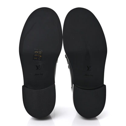 Louis Vuitton Calfskin Oversized Chain Academy Loafers 39.5 Black 5 of 7