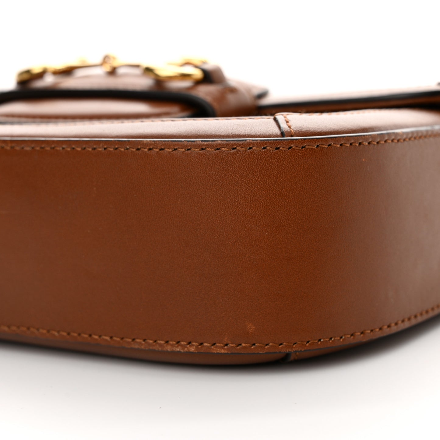 New Canvas Charisma Calfskin Crystal GG Monogram Mini Horsebit 1955 Shoulder Bag Camel Ebony