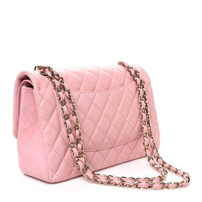 Chanel Lambskin Quilted Jumbo Double Flap Light Pink 3 of 10
