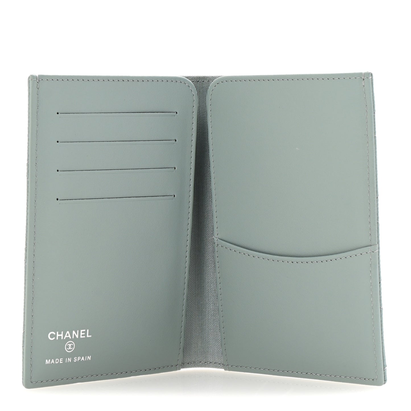 Caviar Quilted Passport Holder Blue