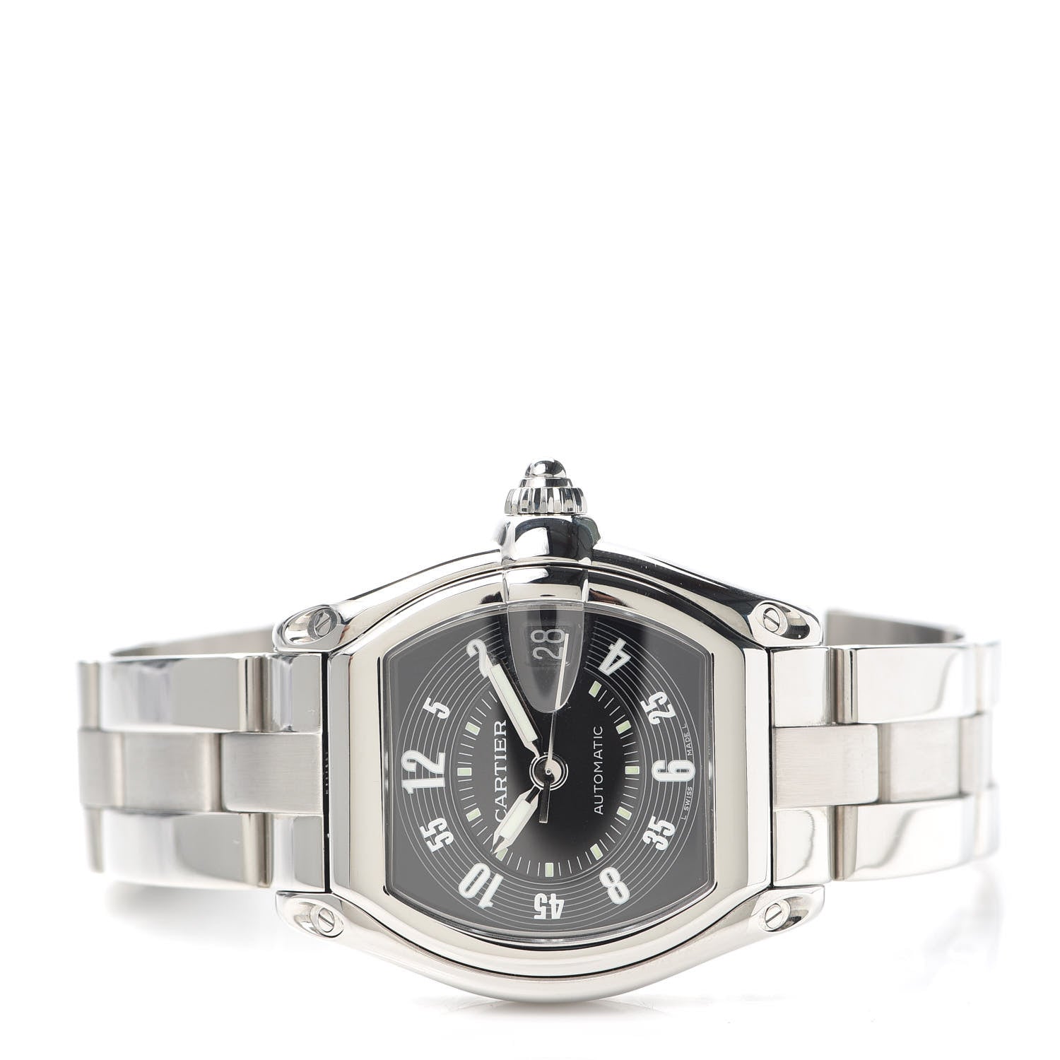 Cartier Stainless Steel 37mm Roadster Automatic Watch Black 2 of 5