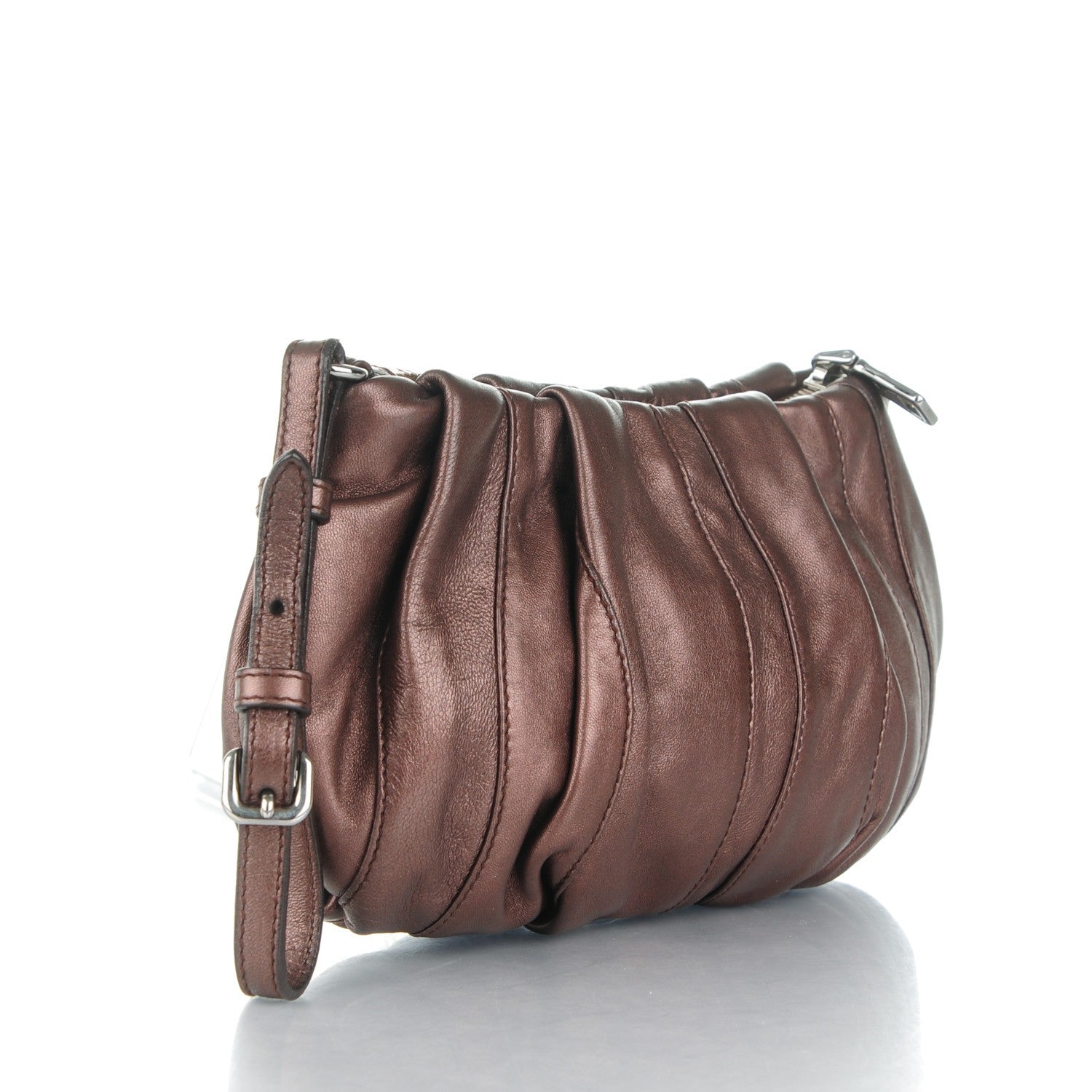 Prada Nappa Mordore Stripes Wristlet Antico 3 of 8