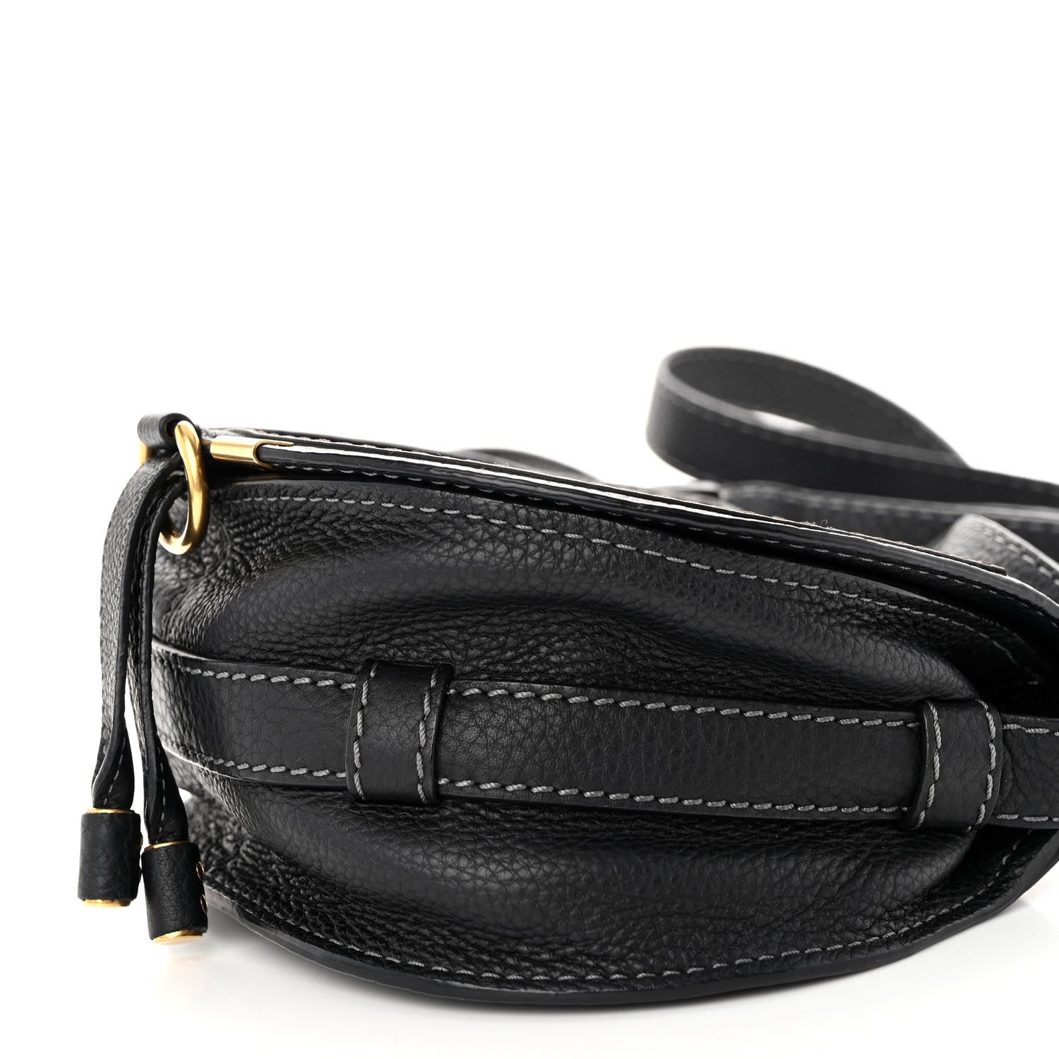 Chloe Grained Calfskin Small Marcie Saddle Bag Black 10 of 10
