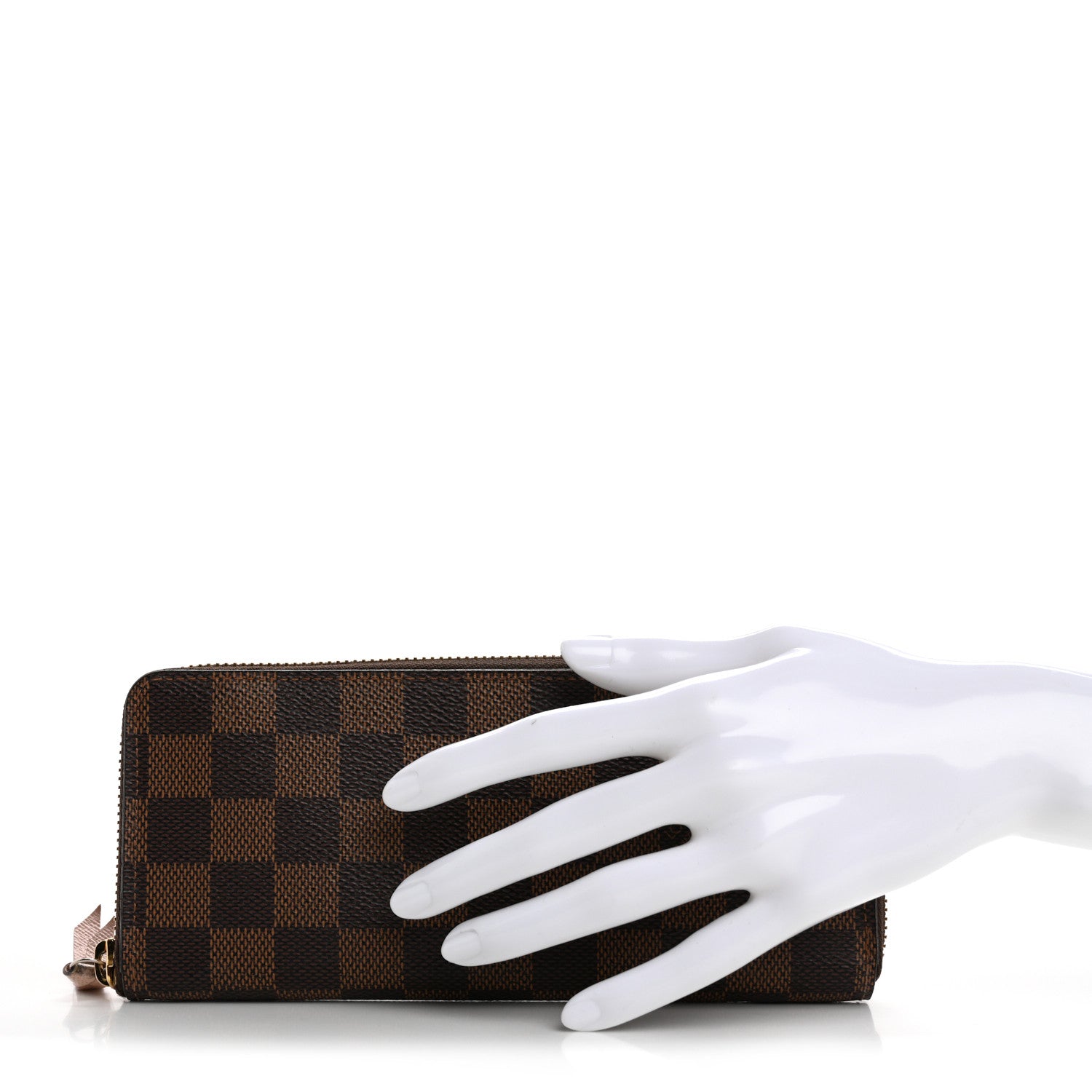 Louis Vuitton Damier Ebene Clemence Wallet Rose Ballerine 2 of 12