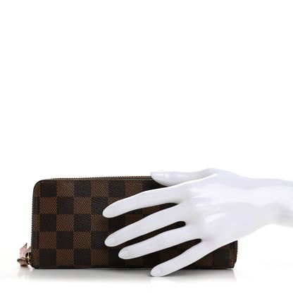 Louis Vuitton Damier Ebene Clemence Wallet Rose Ballerine 2 of 12
