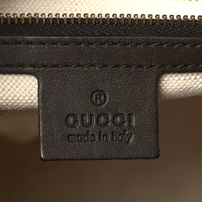 Gucci Monogram Selleria Calfskin Vintage Web Medium Boston Beige Ebony Cocoa 6 of 9