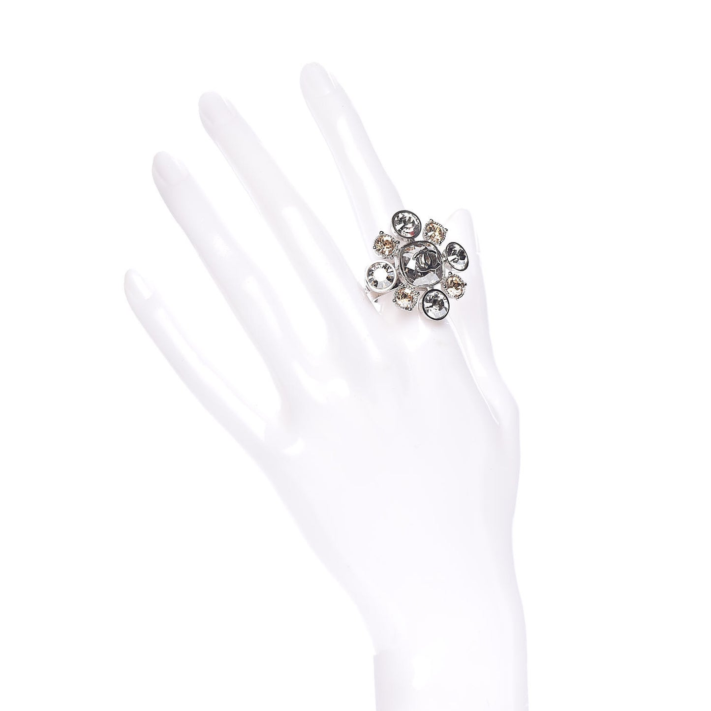 Crystal CC Ring 6.5 Silver