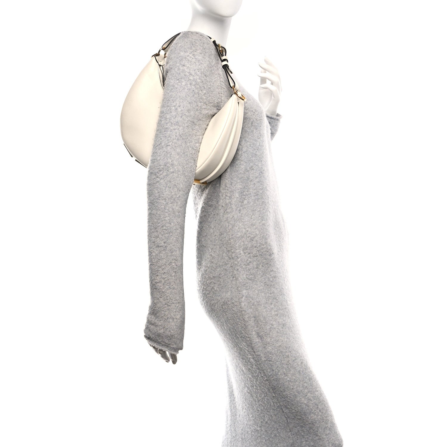 Fendi Vitello Grace Matte Small Fendigraphy Hobo Bag White Ice 2 of 11