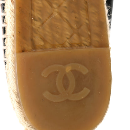 Chanel Lambskin Camellia CC Stud Espadrilles 40 Black 9 of 11