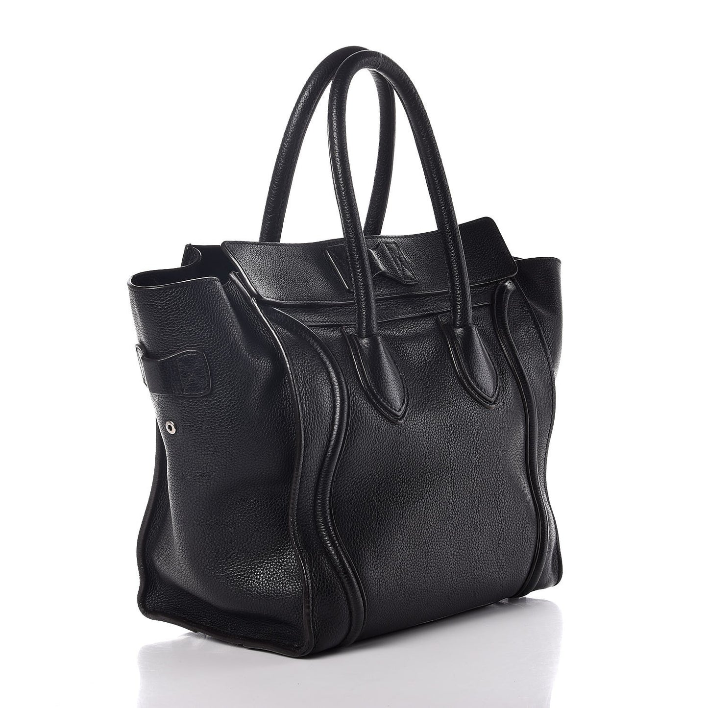 Drummed Calfskin Mini Luggage Black