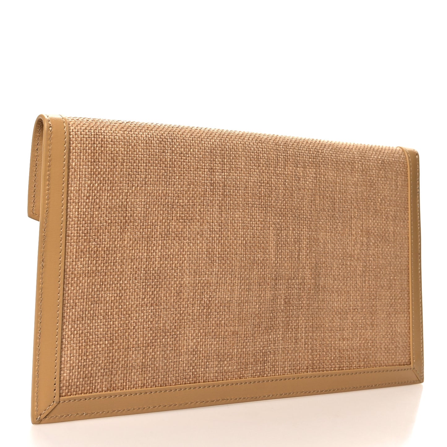 Micro Raffia Uptown Pouch Natural Hay Blush
