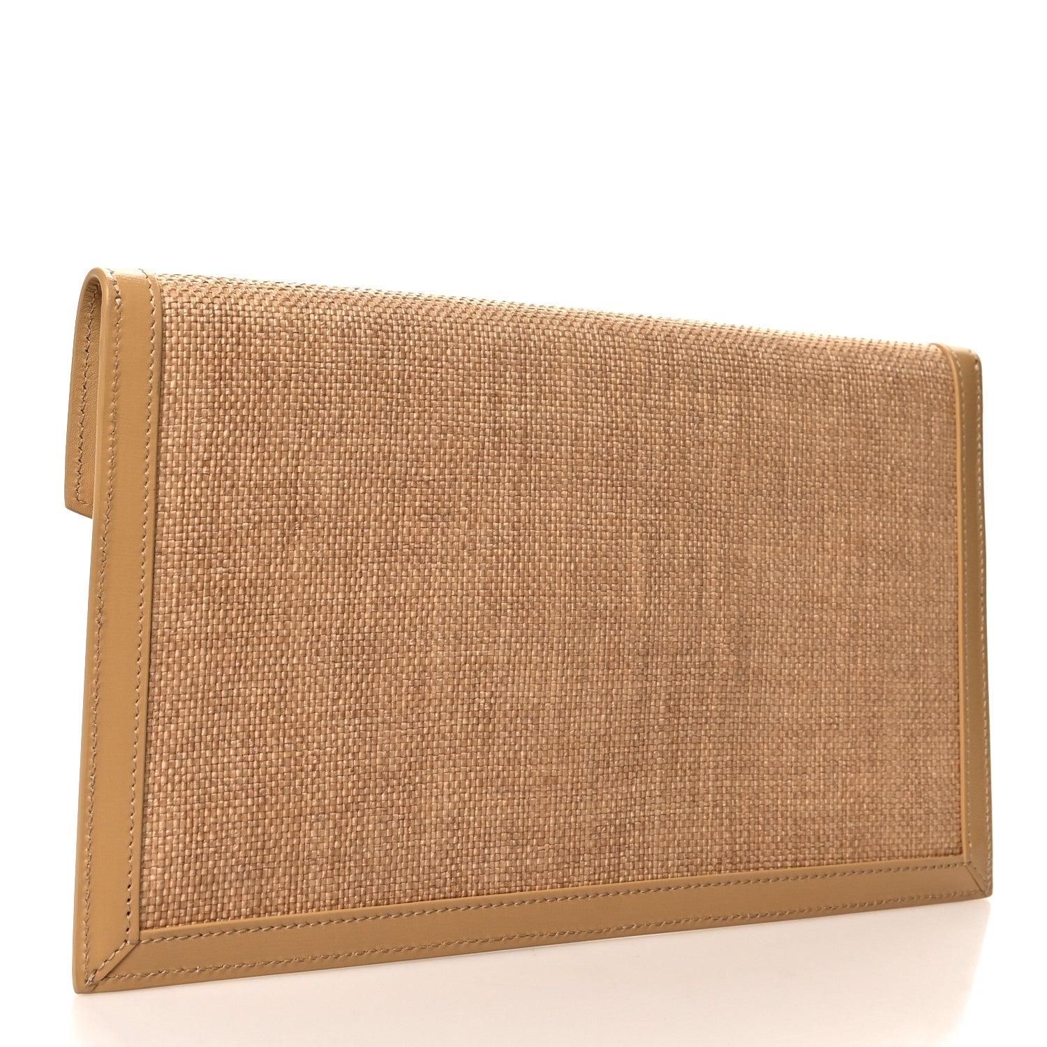 Saint Laurent Micro Raffia Uptown Pouch Natural Hay Blush 3 of 11