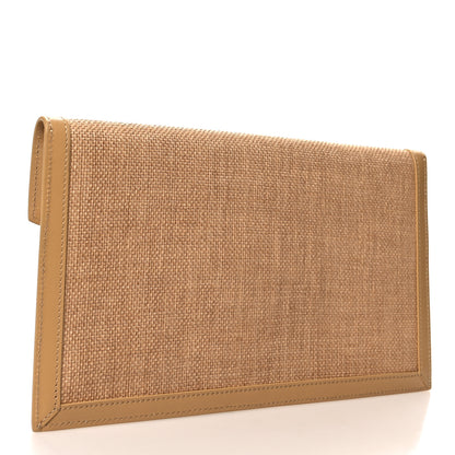 Saint Laurent Micro Raffia Uptown Pouch Natural Hay Blush 3 of 11