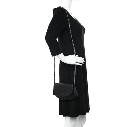 Chanel Caviar Half Moon Wallet On Chain WOC Black 2 of 13