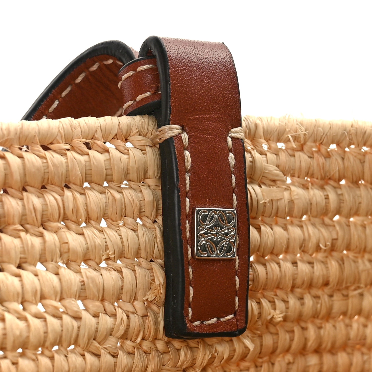Loewe Raffia Small Square Basket Tote Bag Natural Tan 6 of 8