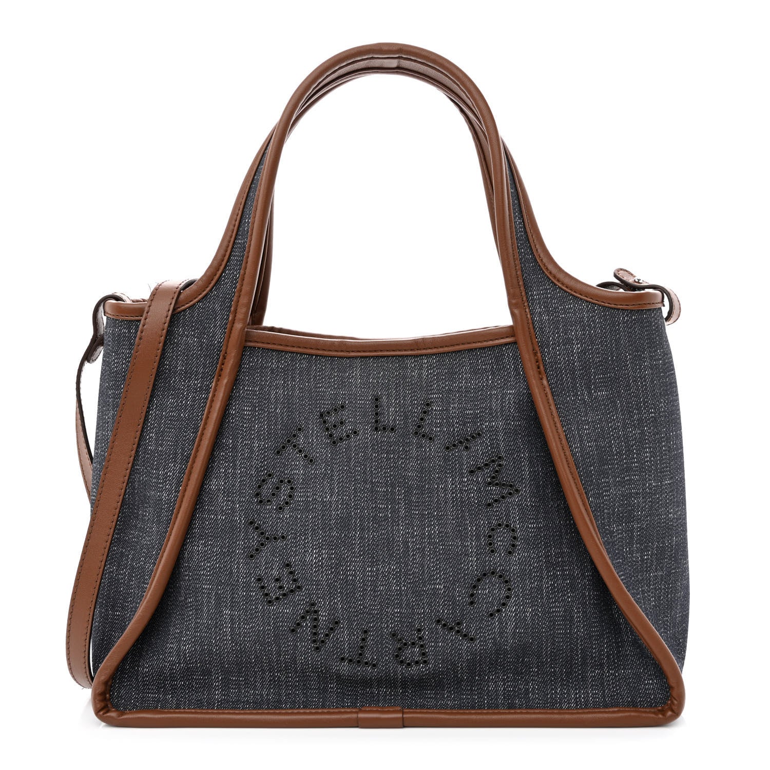 Stella McCartney Eco Alter Denim Logo Shopper Tote Indigo Blue 3 of 13