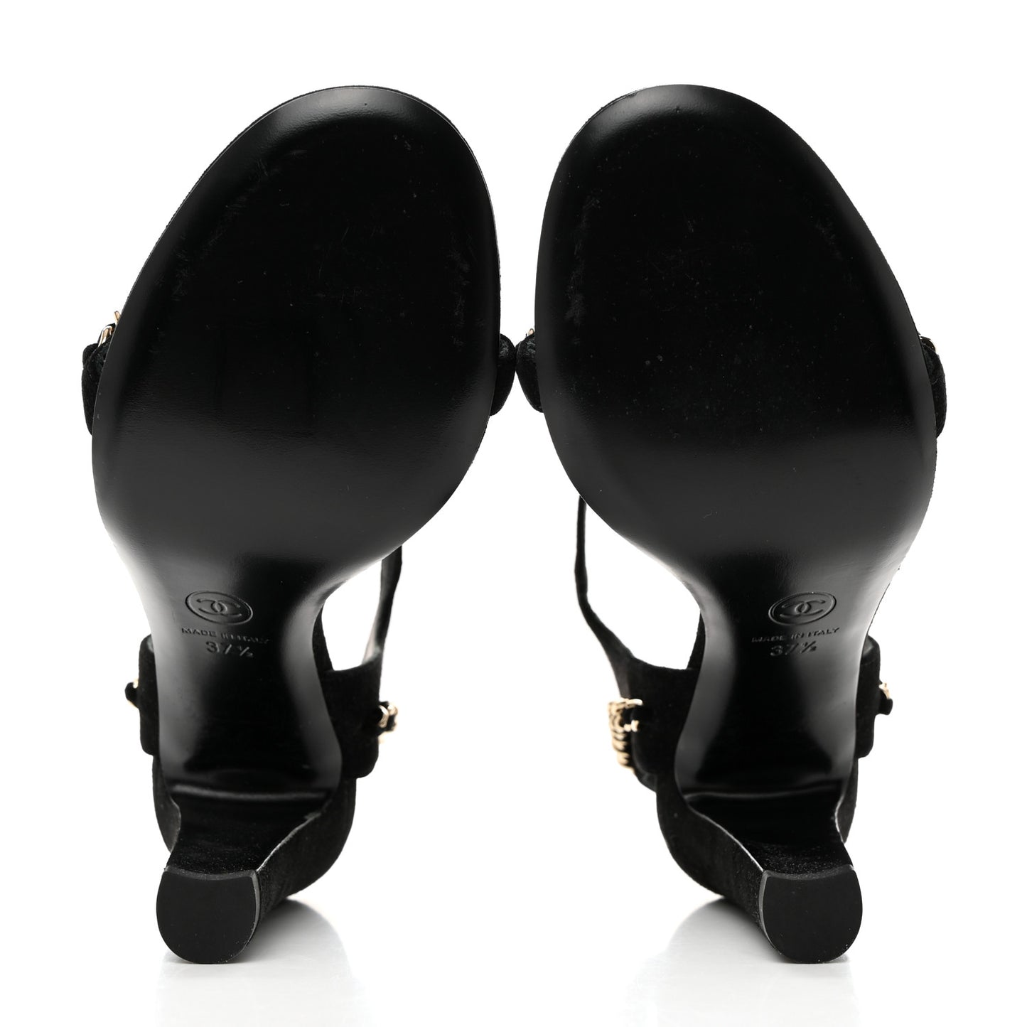 Suede CC Chain Sandals 37.5 Black