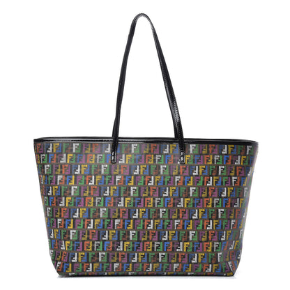 Fendi Zucca Spalmati Patent Zucchino Screen Print Medium Roll Tote Tobacco Multicolor Black 1 of 10