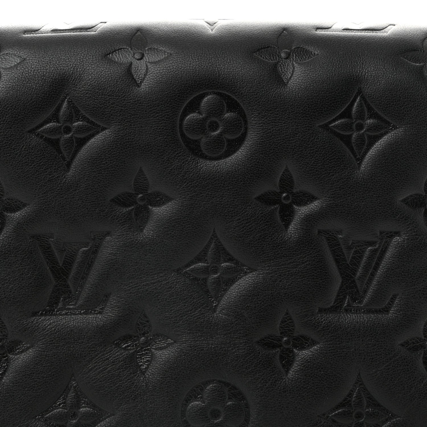 Louis Vuitton Lambskin Embossed Monogram Pochette Coussin Black 7 of 11