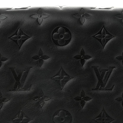 Louis Vuitton Lambskin Embossed Monogram Pochette Coussin Black 7 of 11