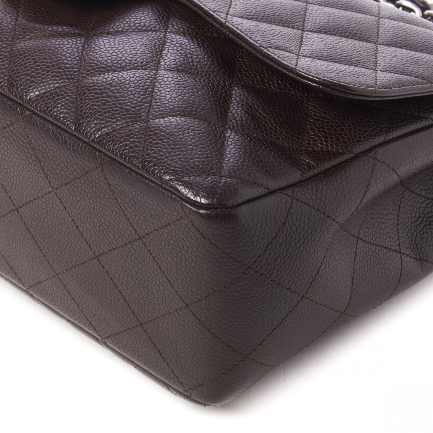 Caviar Quilted Jumbo Single Flap Brown