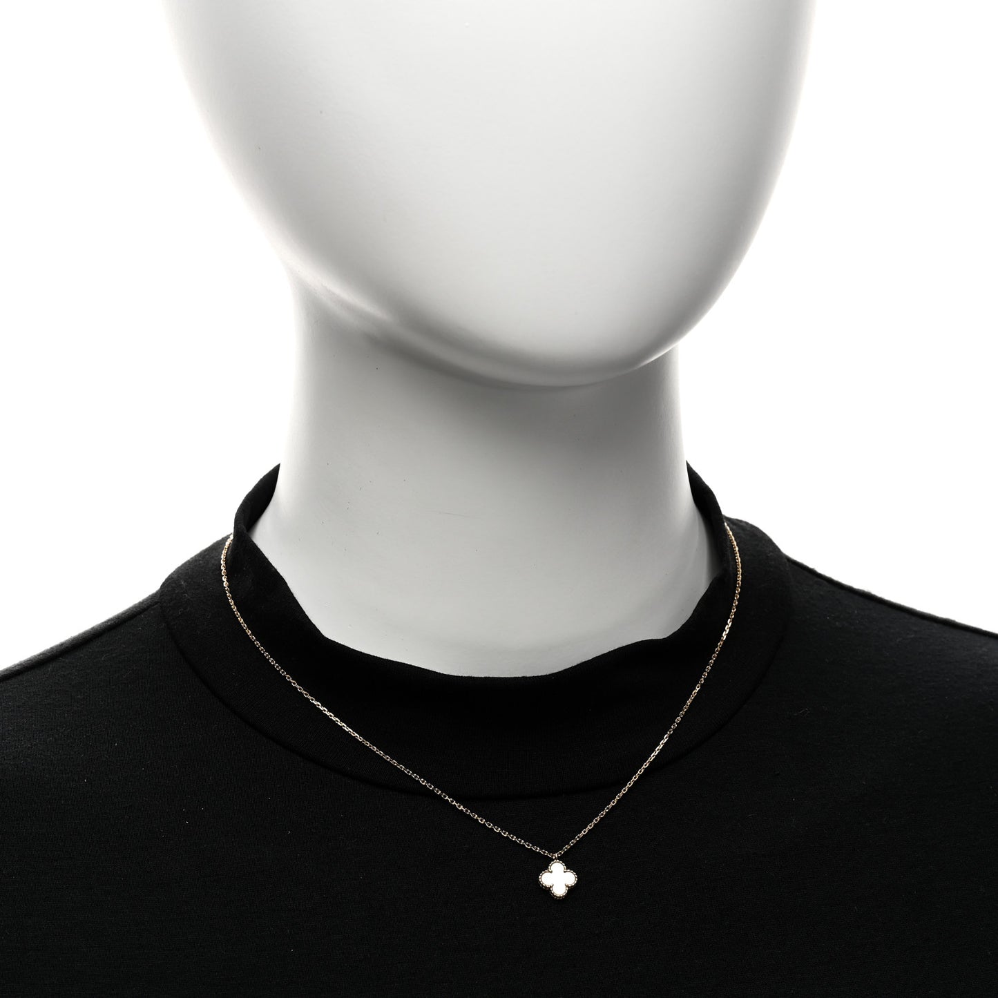 18K Yellow Gold Mother of Pearl Sweet Alhambra Pendant Necklace