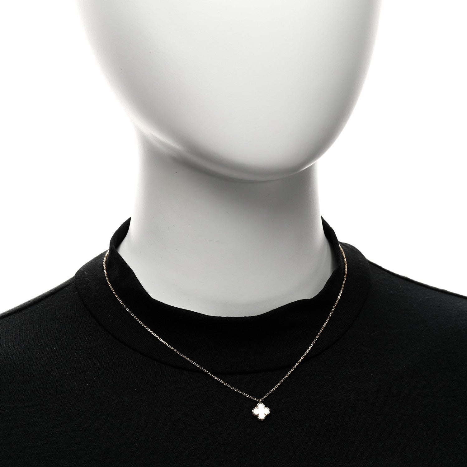 Van Cleef & Arpels 18K Yellow Gold Mother of Pearl Sweet Alhambra Pendant Necklace 2 of 6