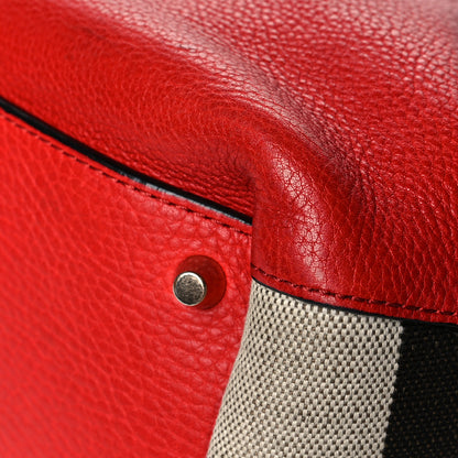 Burberry Grainy Calfskin House Check Small Maidstone Red 12 of 18