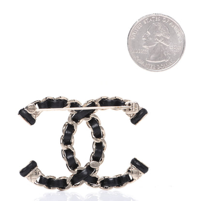 Chanel Lambskin Chain CC Brooch Black Gold 2 of 8