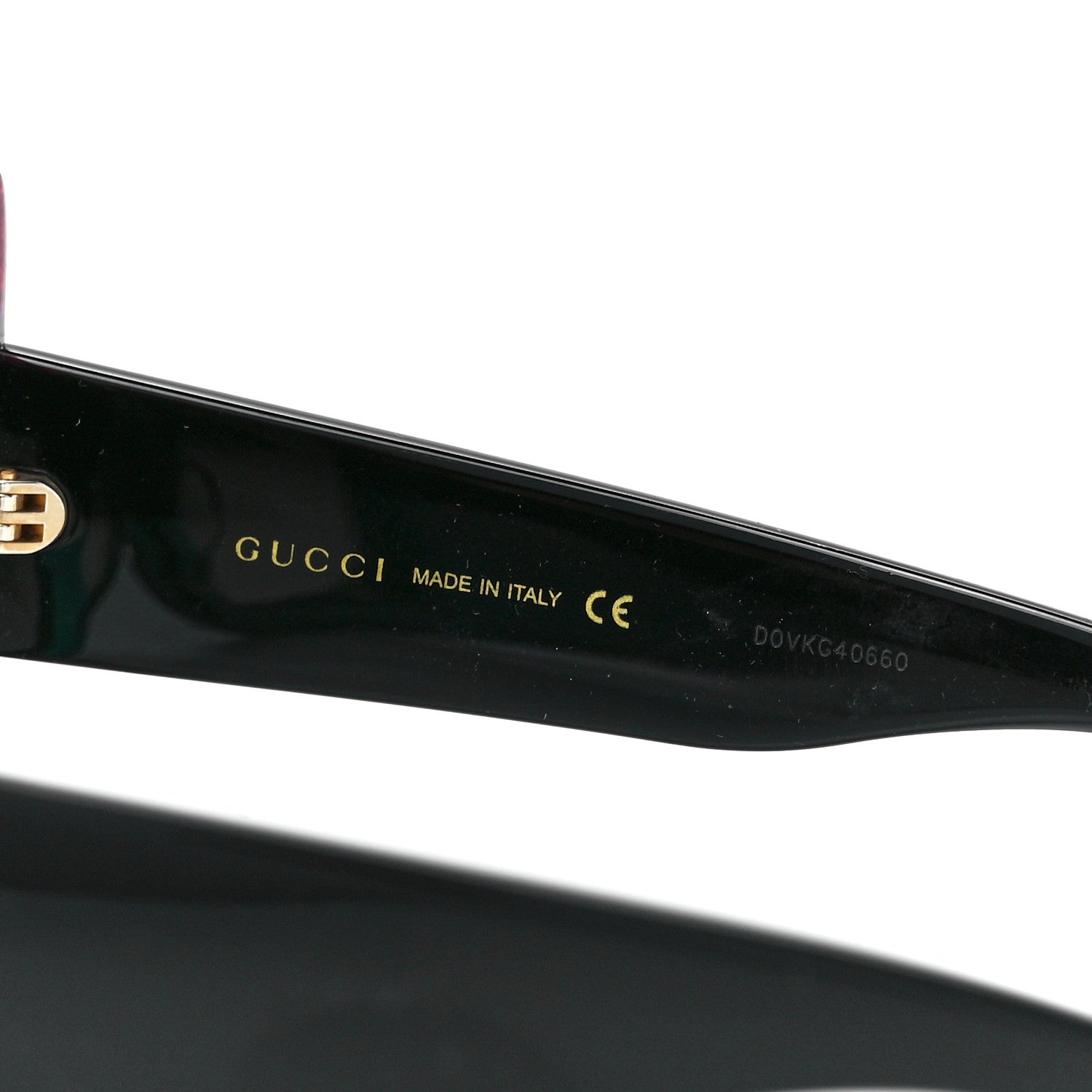 Gucci Acetate Square Frame Sunglasses GG0083S Glitter Red Black Green 6 of 9