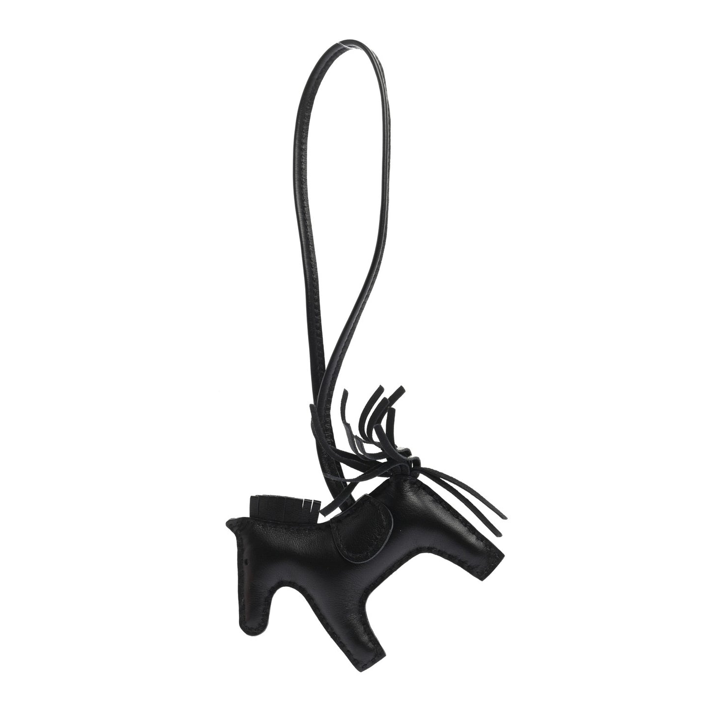 Milo Lambskin Grigri Rodeo Horse Bag Charm PM So Black