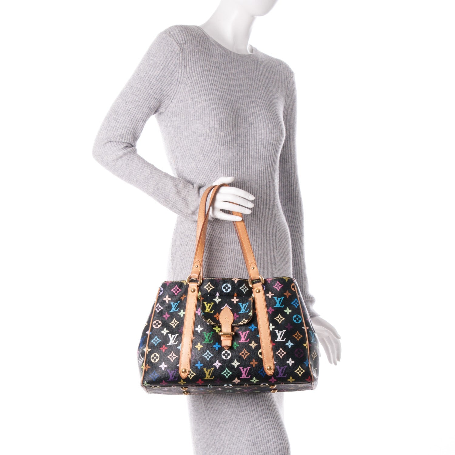 Louis Vuitton Monogram Multicolor Aurelia MM Black 2 of 8