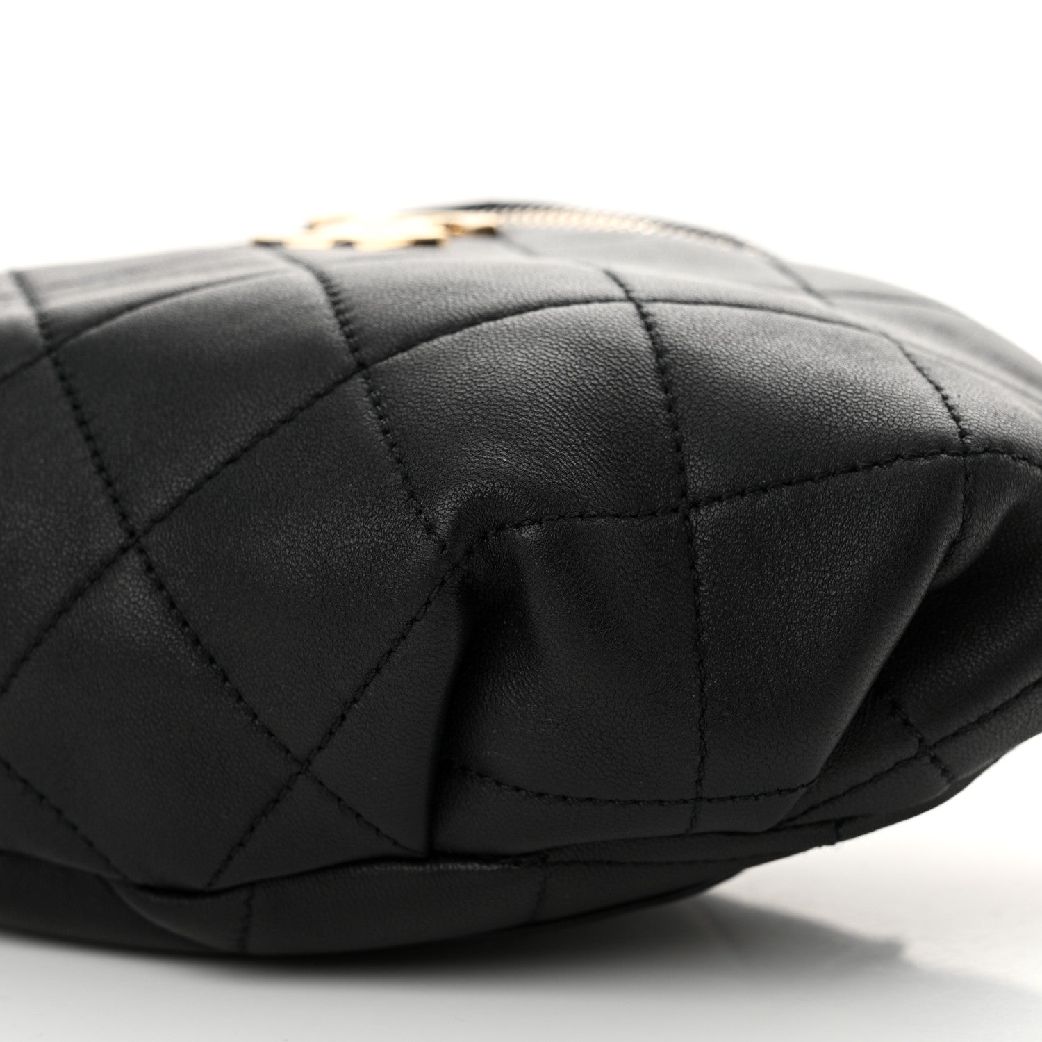 Chanel Lambskin Quilted Resin Bi-Color Waist Bag Fanny Pack Black 10 of 12